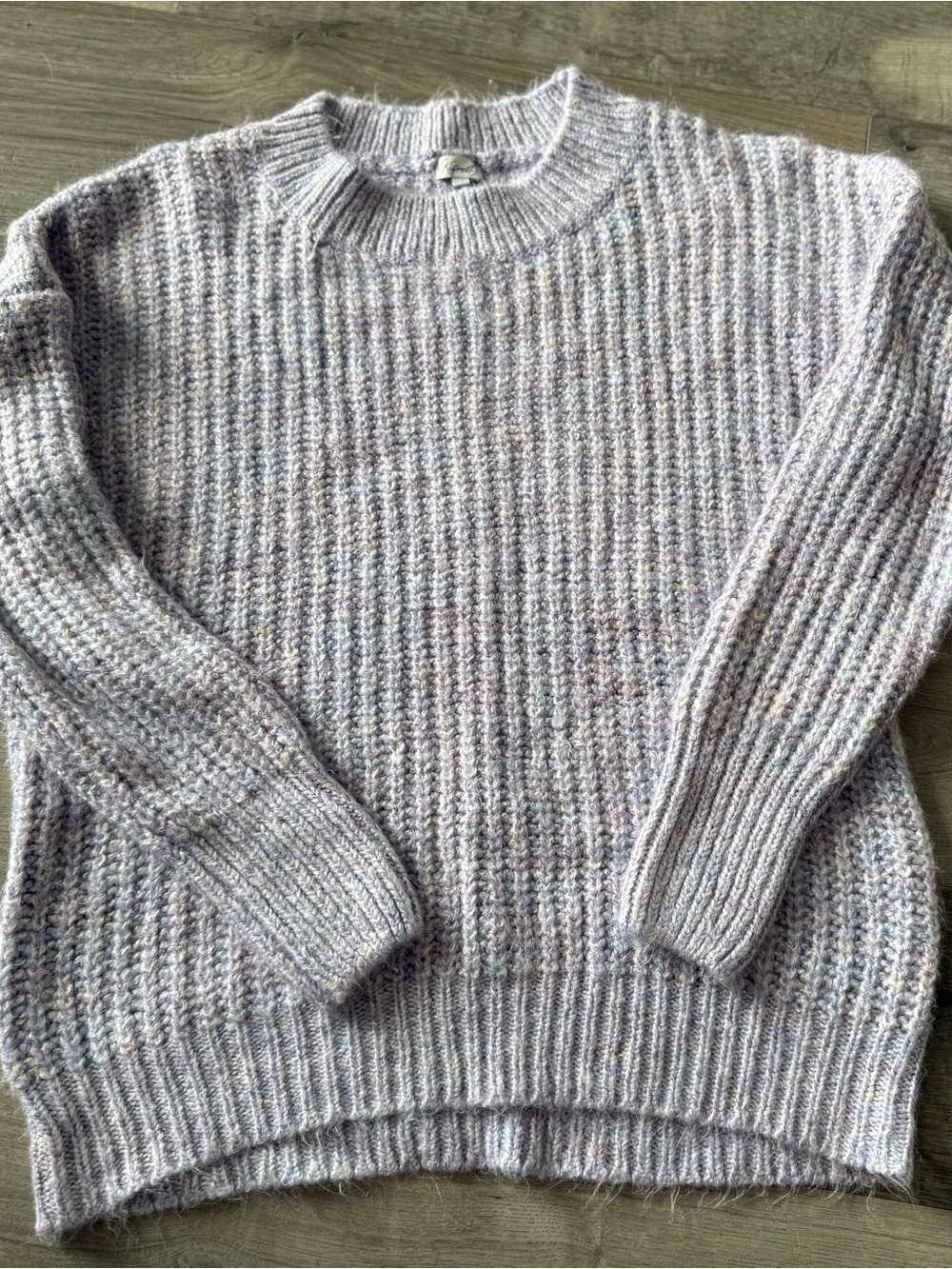 Kismet Lavender Heather Ribbed Crewneck Sweater